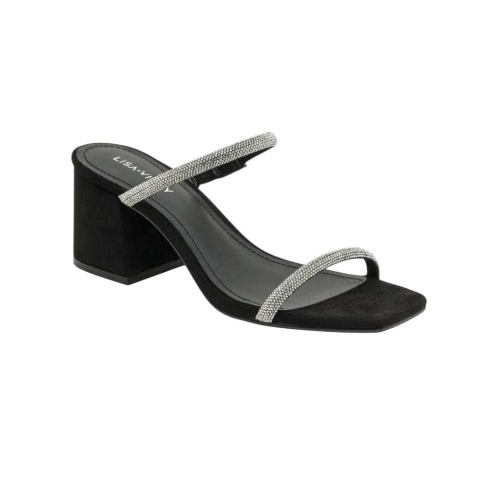 NIB! Lisa Vicky Mood Pavé Crystal Block Heel Slid… - image 2